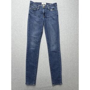 Frame Le Skinny De Jeanne Jeans Womens 27 Blue Mid Rise Skinny Stretch Denim